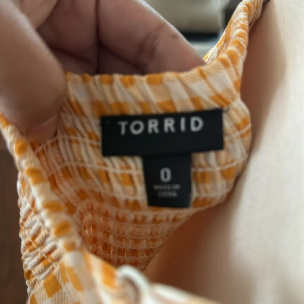 Torrid Midi Challis Skater Yellow Plaid Dress 0/L US 12 - Picture 14 of 16